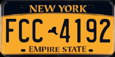 NY license plate FCC4192