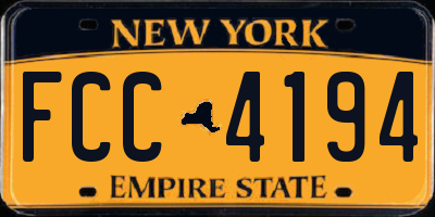 NY license plate FCC4194