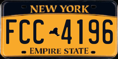 NY license plate FCC4196