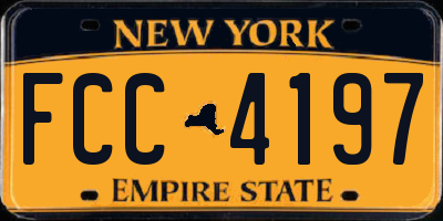 NY license plate FCC4197