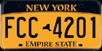 NY license plate FCC4201