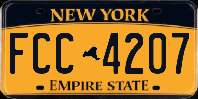 NY license plate FCC4207
