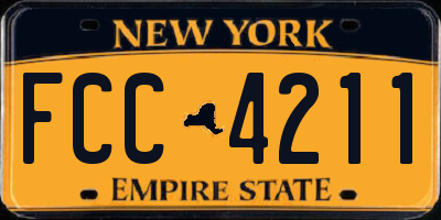 NY license plate FCC4211