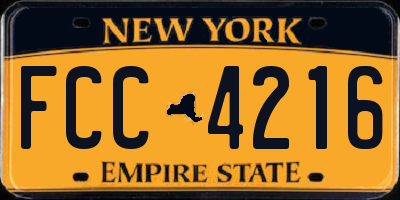 NY license plate FCC4216