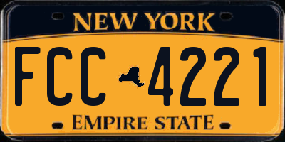 NY license plate FCC4221