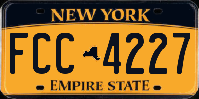 NY license plate FCC4227