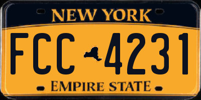 NY license plate FCC4231