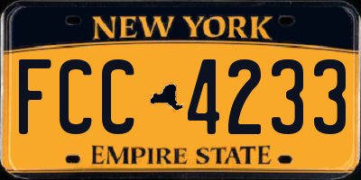 NY license plate FCC4233