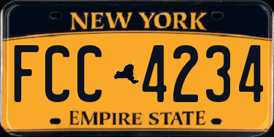 NY license plate FCC4234