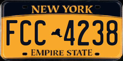 NY license plate FCC4238
