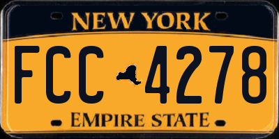 NY license plate FCC4278