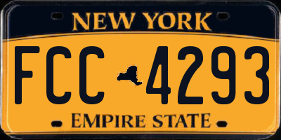 NY license plate FCC4293