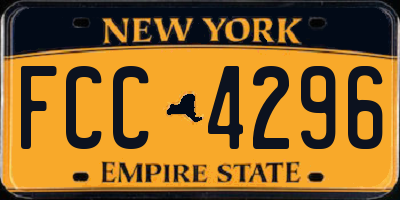 NY license plate FCC4296