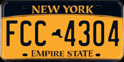 NY license plate FCC4304