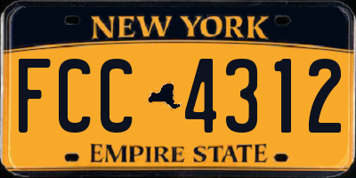 NY license plate FCC4312