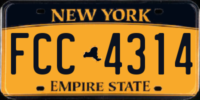 NY license plate FCC4314
