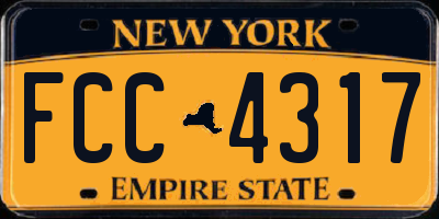 NY license plate FCC4317
