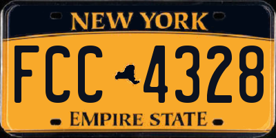 NY license plate FCC4328