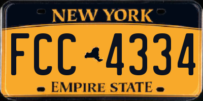 NY license plate FCC4334