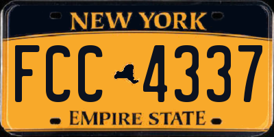 NY license plate FCC4337