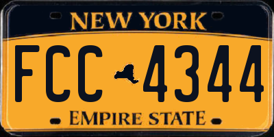NY license plate FCC4344