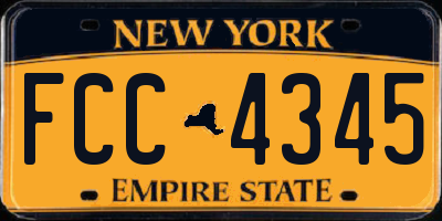 NY license plate FCC4345