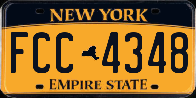 NY license plate FCC4348