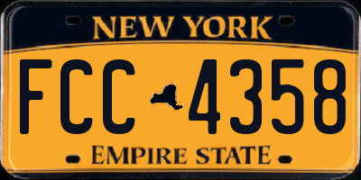 NY license plate FCC4358