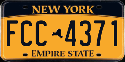NY license plate FCC4371