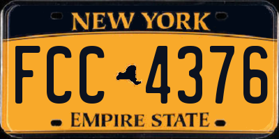 NY license plate FCC4376