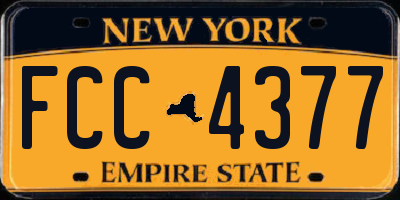 NY license plate FCC4377