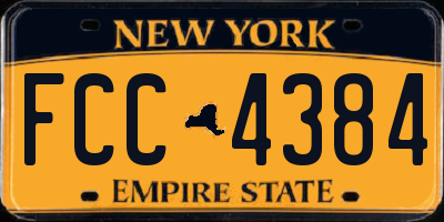 NY license plate FCC4384