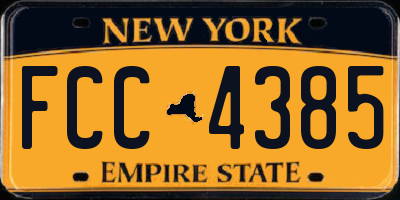NY license plate FCC4385