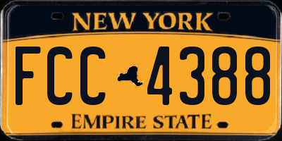 NY license plate FCC4388