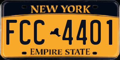 NY license plate FCC4401