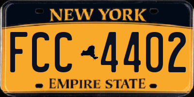 NY license plate FCC4402