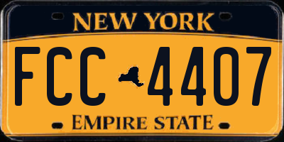 NY license plate FCC4407