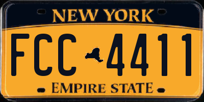 NY license plate FCC4411