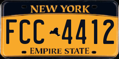 NY license plate FCC4412