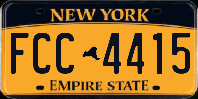 NY license plate FCC4415