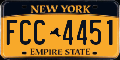 NY license plate FCC4451