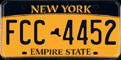 NY license plate FCC4452