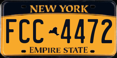 NY license plate FCC4472