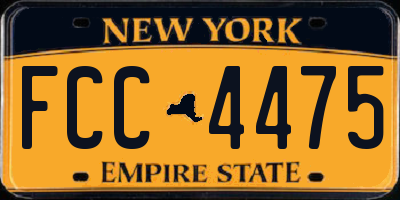 NY license plate FCC4475
