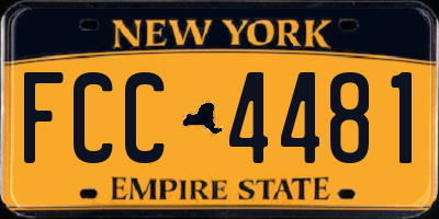NY license plate FCC4481