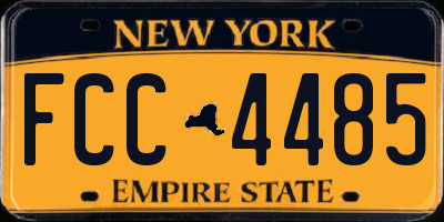 NY license plate FCC4485