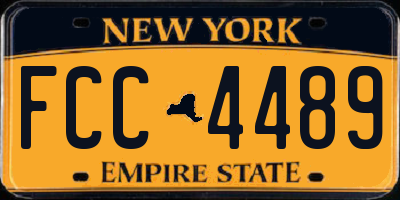 NY license plate FCC4489