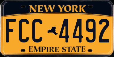 NY license plate FCC4492