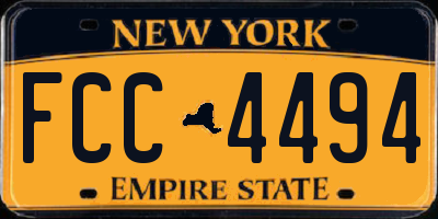 NY license plate FCC4494