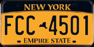 NY license plate FCC4501